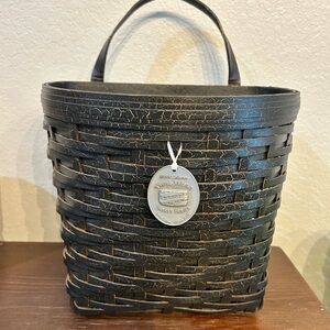 Woven Black Basket with Handle
